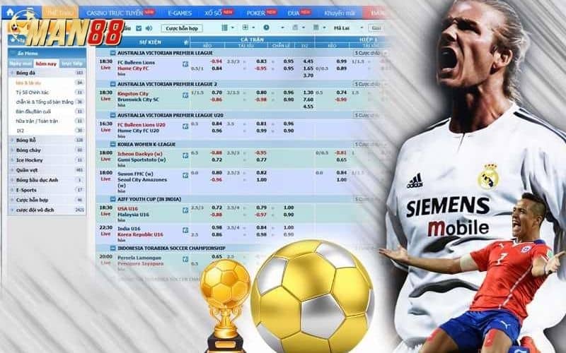 MAN88 mang đến đa dạng lựa chọn kèo cược bóng đá hấp dẫn
