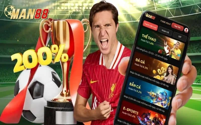Thông tin chi tiết khuyến mãi Thưởng Nạp Lần Đầu tại MAN88