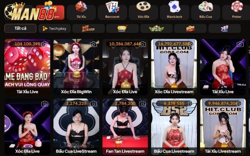 Hơn 100 bàn chơi xóc đĩa online tại MAN88