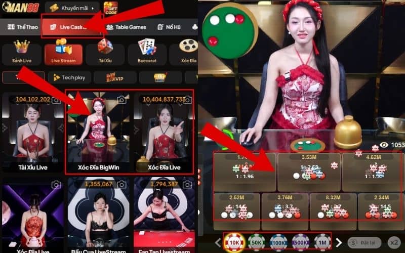 Hướng dẫn các bước tham gia xóc đĩa online tại MAN88