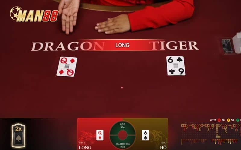 Rồng hổ online là trò chơi bài trực tuyến tại live casino MAN88